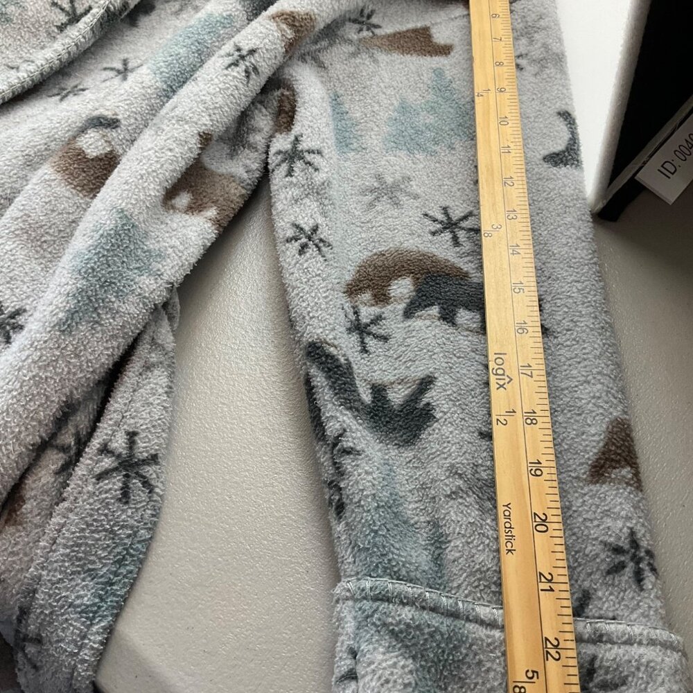 Erika Taylor Country Medium Fleece Long Robe Bear Snowflake Cozy Southwestern - Picture 8 of 13